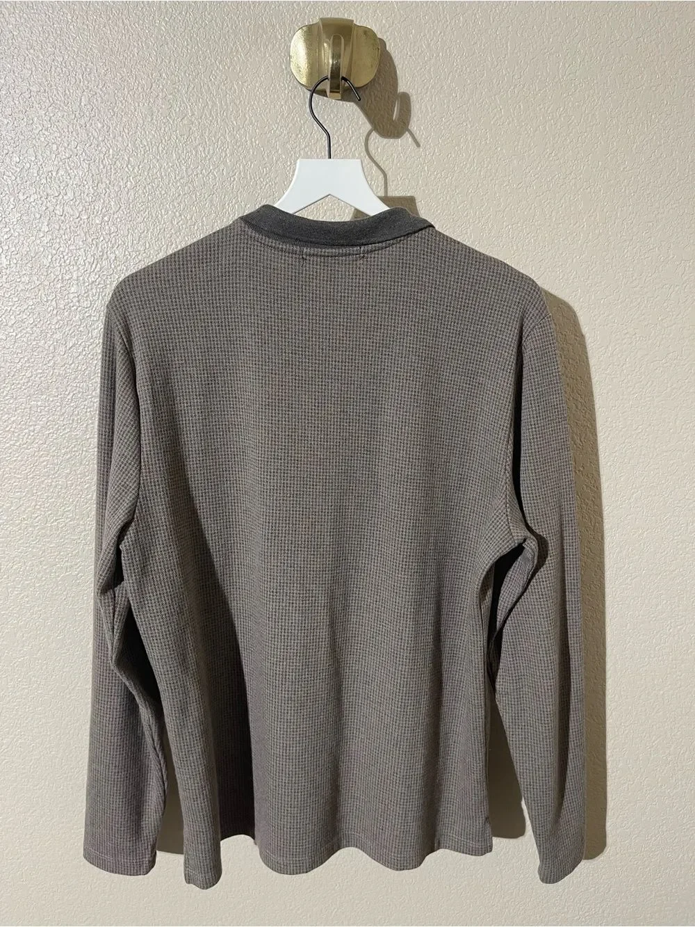 Robert Barakett Men's Long Sleeve Polo Sweater in Taupe
